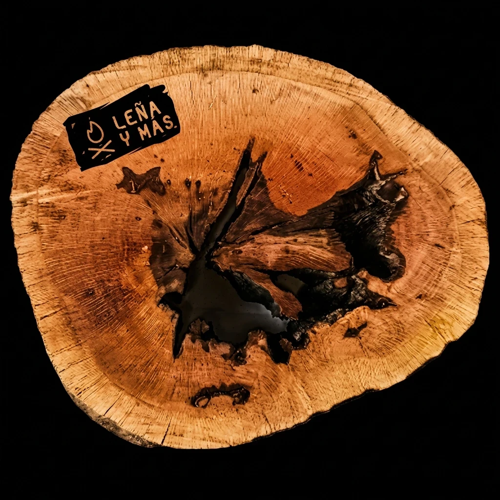 Rodaja de Encina Rústica - E24 (Con Agujero)