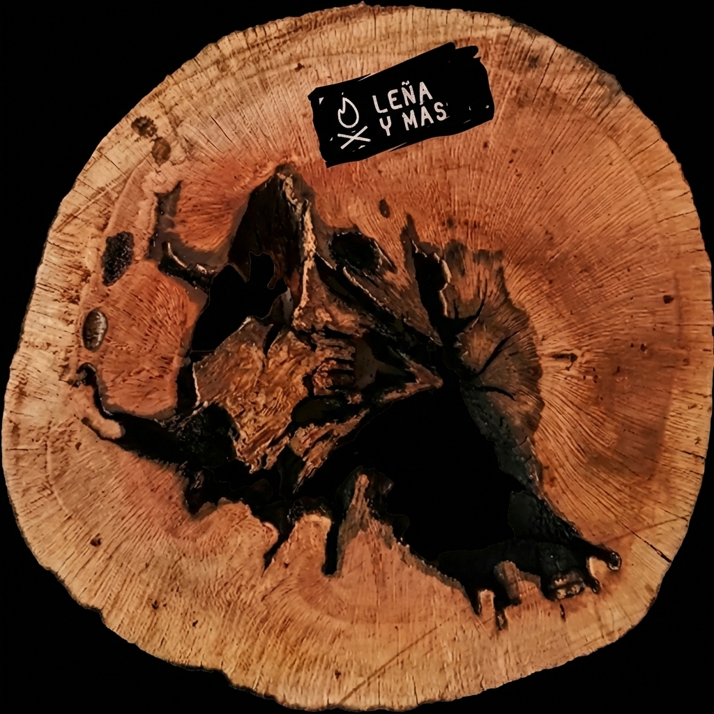 Rodaja de Encina Rústica - E25 (Con Agujero)