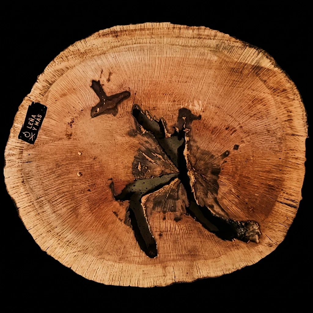 Rodaja de Encina Rústica - E31 (Con Agujero)