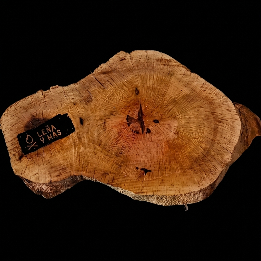 Rodaja de Encina Rústica - E32 (Con Agujero)