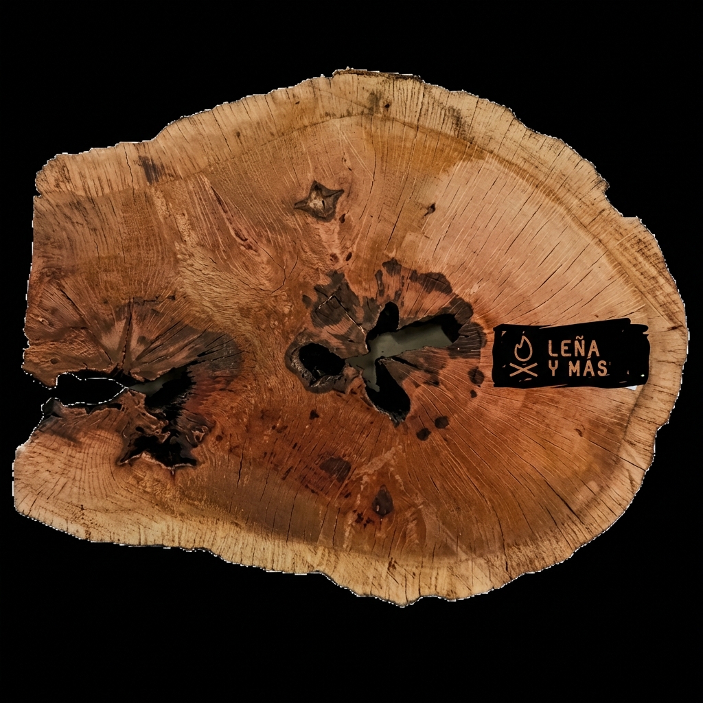 Rodaja de Encina Rústica - E7 (Con Agujero)