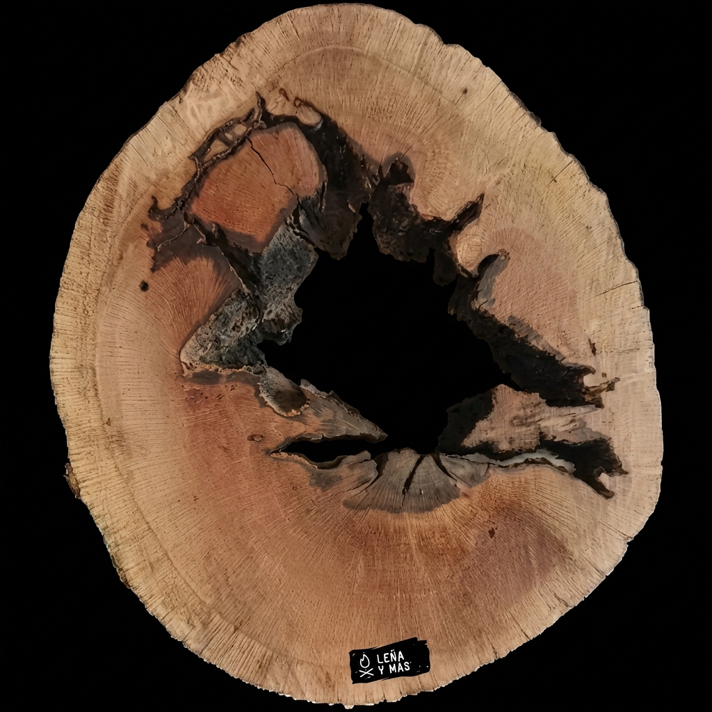 Rodaja de Encina Rústica - E8 (Con Agujero)