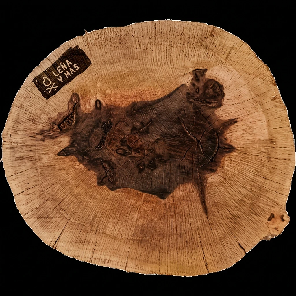 Rodaja de Encina Rústica - E9 (Sin Agujero)